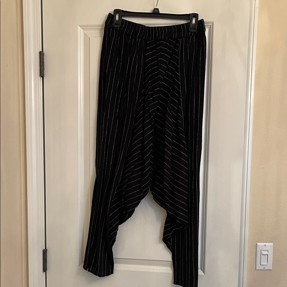 Brand new with tags.Cost Plus World Market Black Lounge Pants with White Stripes